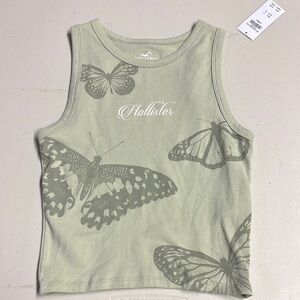 Hollister Green Butterfly Tank Top